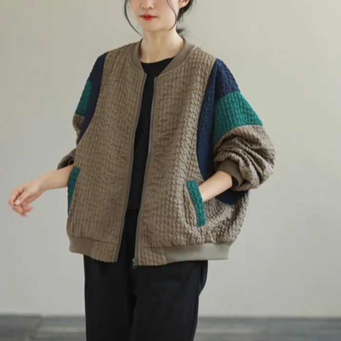 

Весенне-осенняя свободная длинная женская куртка-све, повседневная блузка одинакового цвета, большой размер, круглая застежка-молния