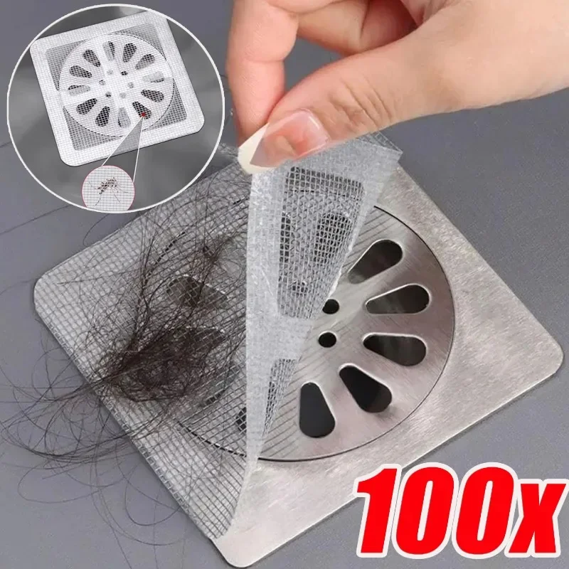 Disposable Hair Drain Catcher Mesh Anti-blocking Filter Floor Drains Sticker Shower Cover Kitchen Bathroom Sink Strainer Stopper