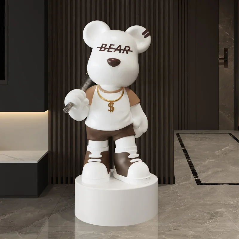 

Room Decor,Baseball Bear Decoration,Sculpture,Living Room,Piggy Bank Bluetooth Audio,Office Clothing Store Statue Floor Ornament
