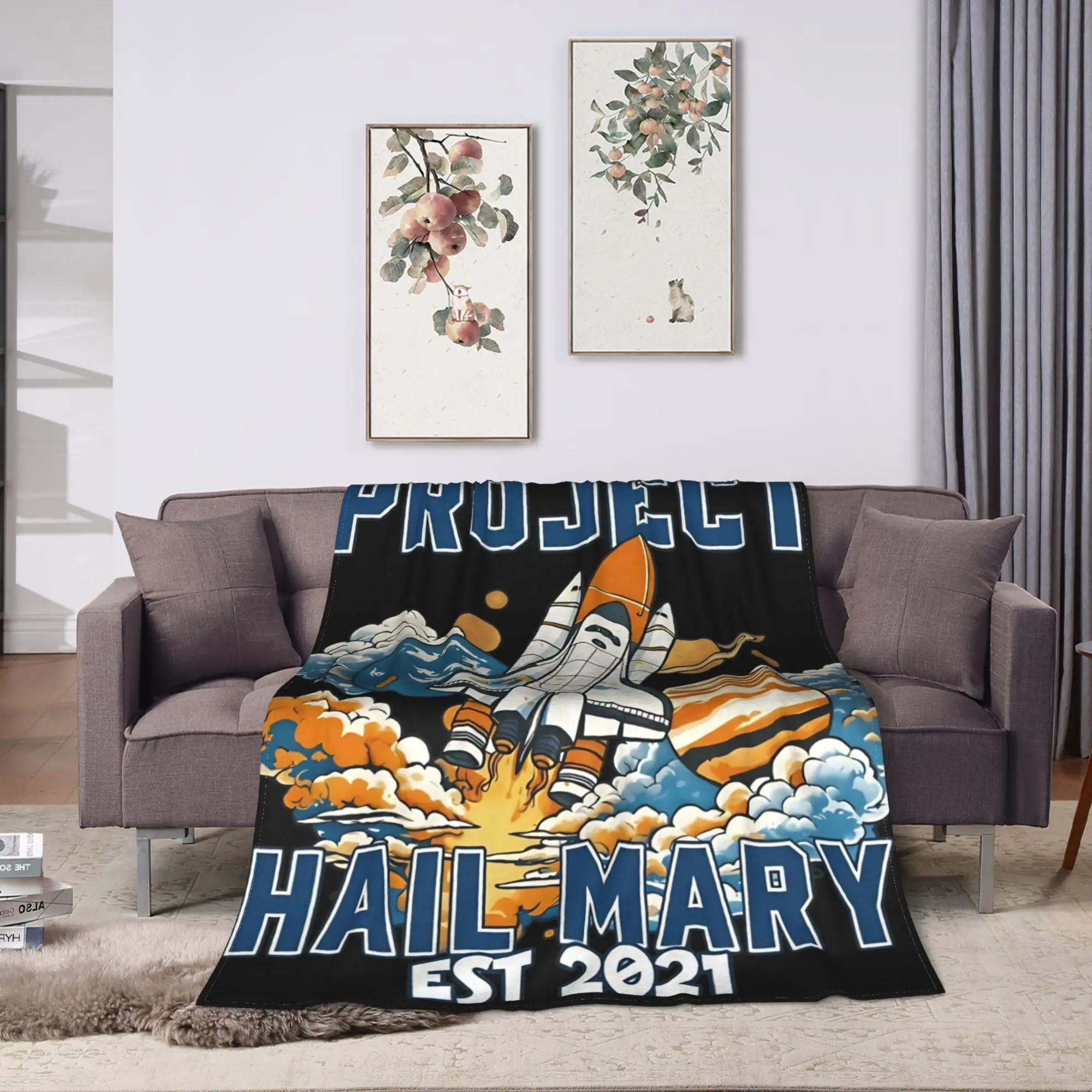 Warm Soft Blanket Decorative Project Hail Mary Comfort Colors Throw Blanket Flannel Bedspread For Couch Chair Sofa Bed