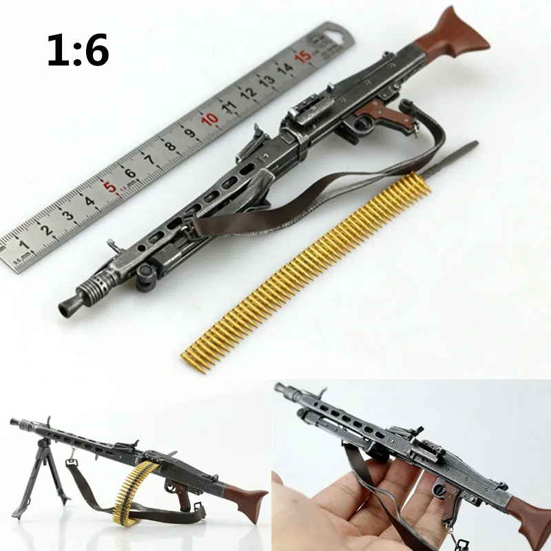 1:6 Scale MG42 Model Machine Gun PVC Material  Can't Be Fired For Action Figure Scene Accessory Toys Dolls Gifts Fan Collection