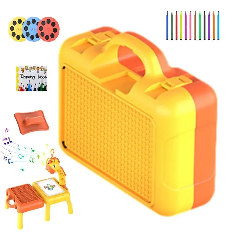 Crianças led projetor mesa de desenho brinquedo pintura conjunto mesa placa educacional ferramentas aprendizagem pintura brinquedos para crianças