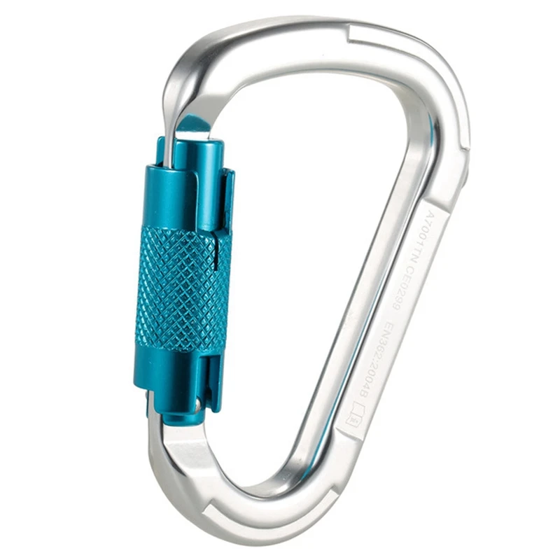 D-Shape Climbing Carabiner Screw Lock Protection Rock Climbing Camping Hiking Rappelling Carabiner Outdoor Tools