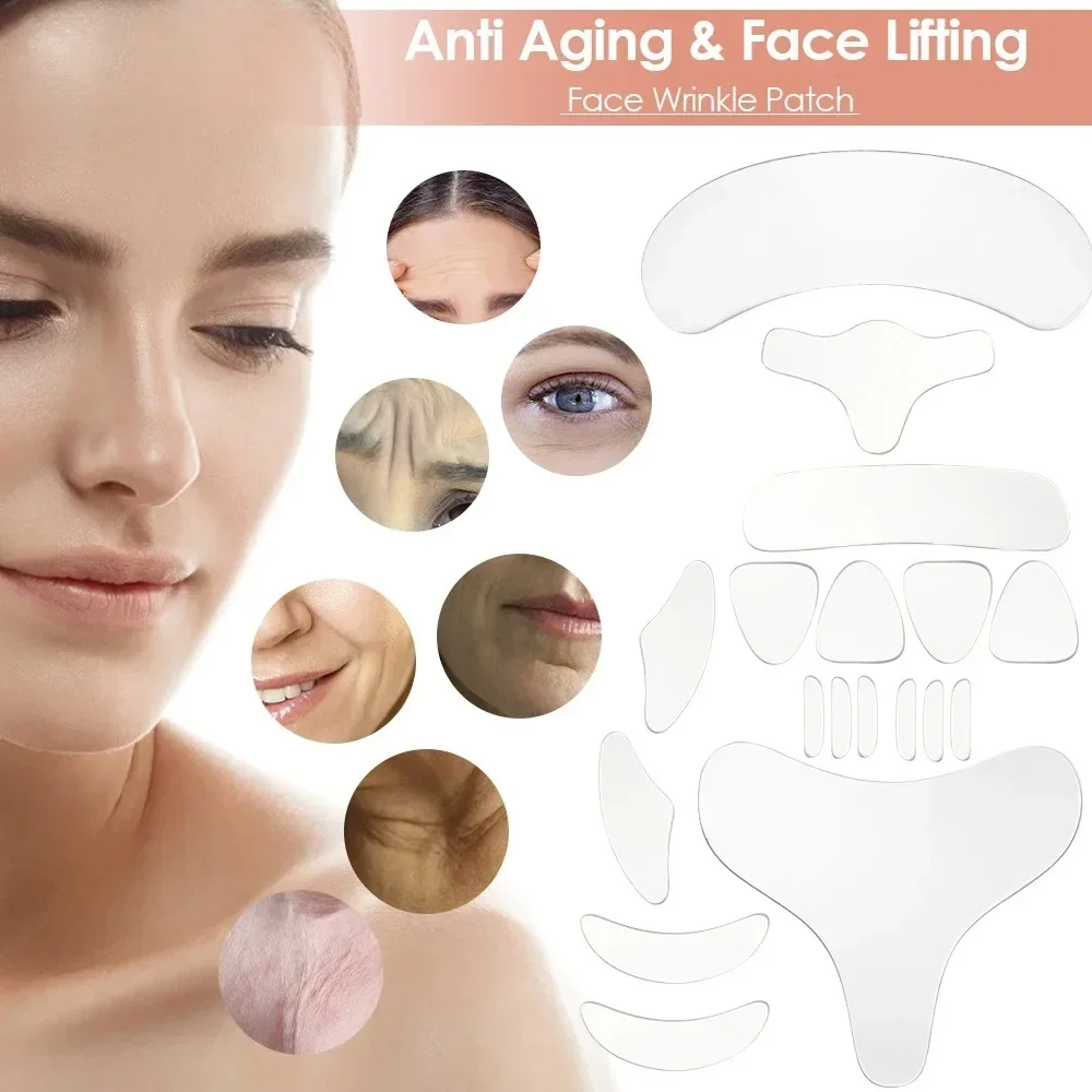 Pegatina de silicona reutilizable para eliminación de arrugas, almohadillas antiarrugas para cara, Frente, cuello y ojos, parches de Lifting facial