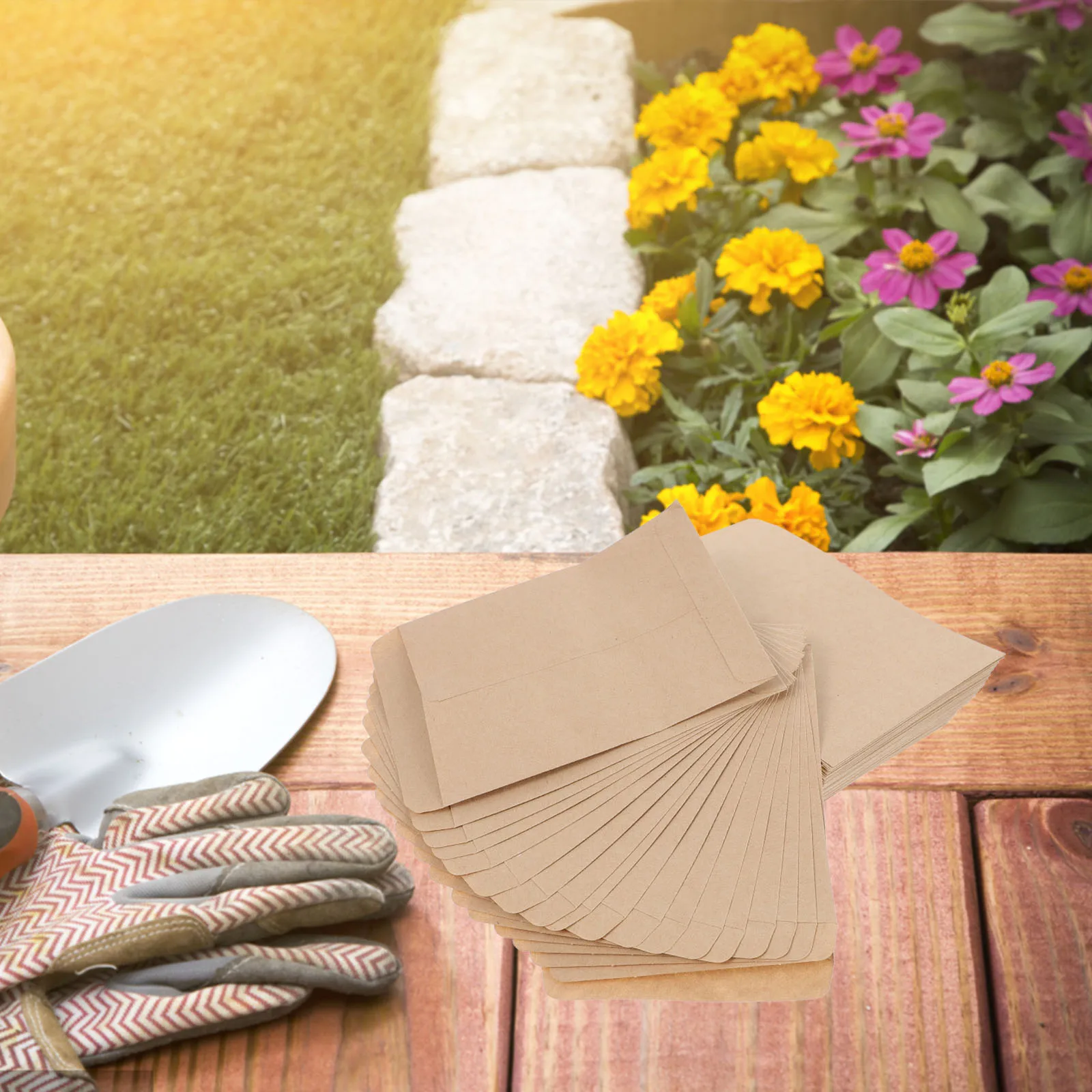 

100 Pcs Seed Kraft Paper Storage Envelopes Corn Seed Pouches Slim Packaging Garden Breeding Bags Portable Paper Bags for Seeds