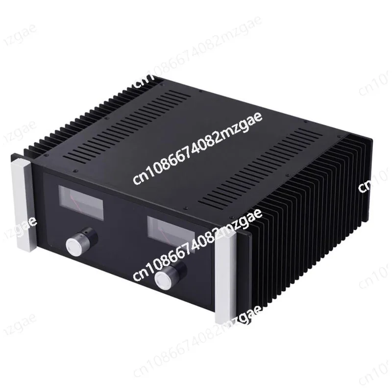 With Dual VU Meters and Side Heatsinks Aluminum Amplifier Chassis