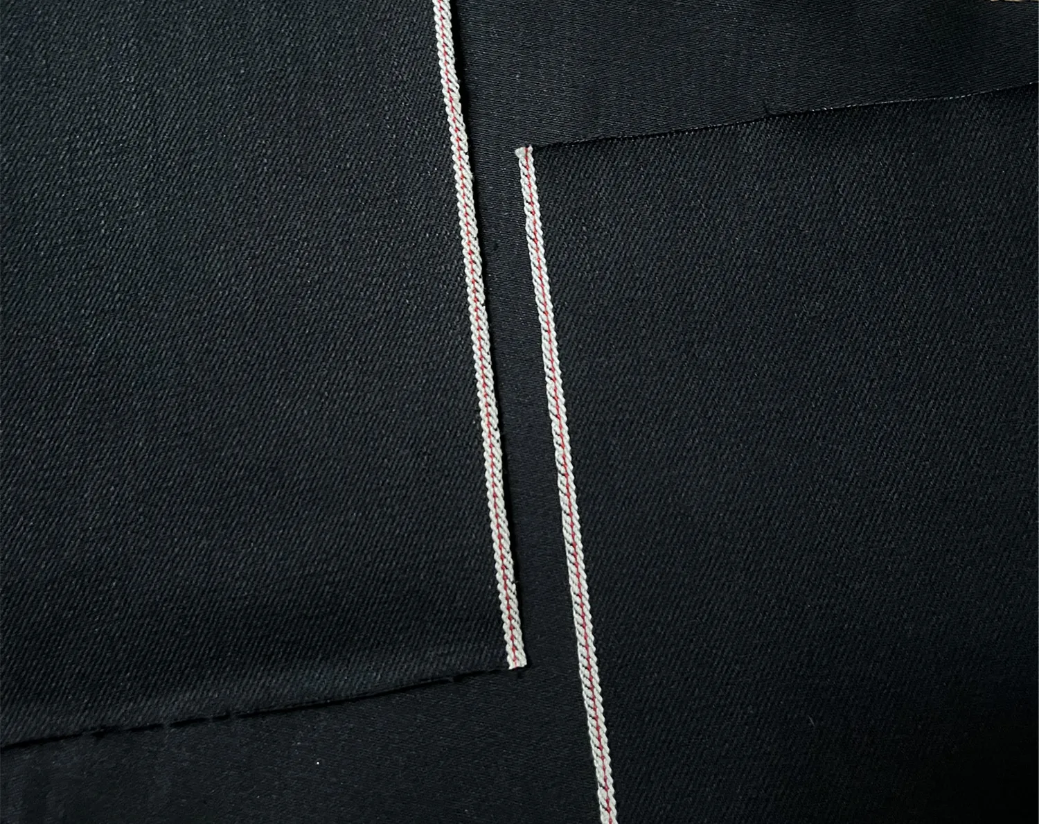 13.8oz Selvedge Denim Black Matte,Red Thread Selvage Jeans Fabric 32