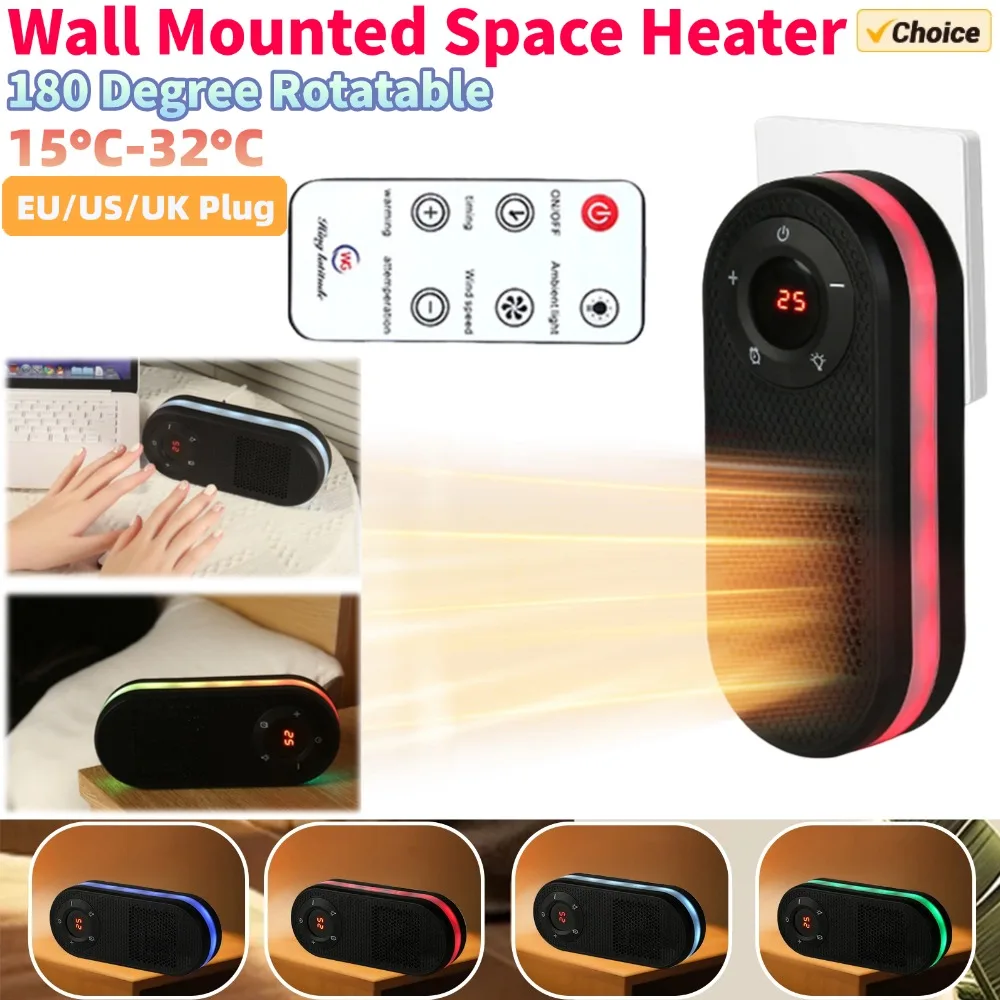 

Quiet Desk Warmer with Night Light Small Quick Heat Room Warmer Overheat Protection Household Bathroom Heater for Winter Indoor