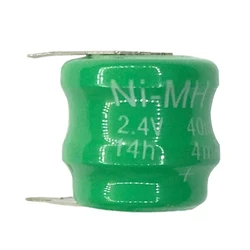 2PCS/LOT 2.4V 40MAH NI-MH With Pins Button cell NEW Rechargeable Battery.