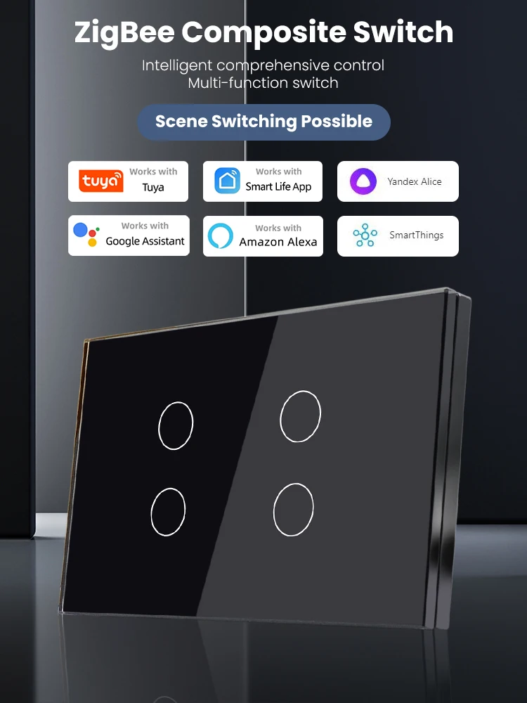 

LOGEN Zigbee Composite Switch Neutral Wire Required Work With Alexa Google Home Alice Smart Life Multi-function Switch