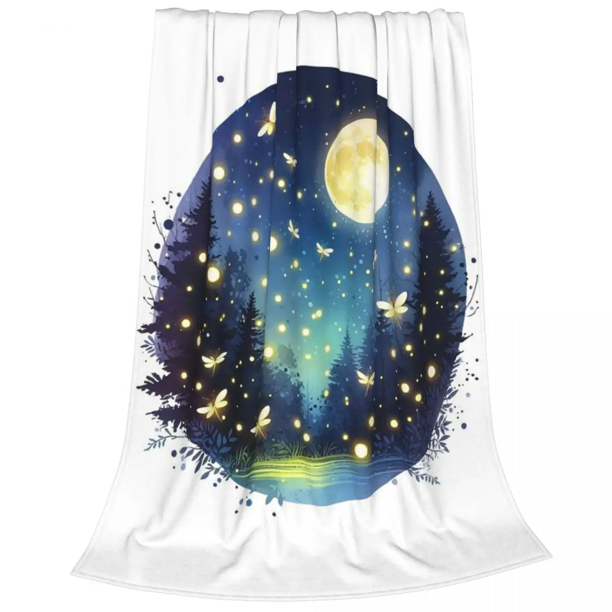 Moonlit Fireflies Blanket Flannel Multi-function Sofa Throw Blankets For Home Bedroom Office Throws Bedspread Quilt