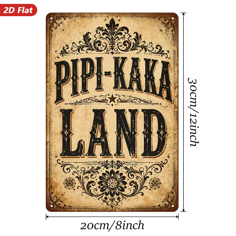 2D Flat, 1pc Metal Sign Wall Art, Vintage Style Decorative Painting with Ornate Patterns, 