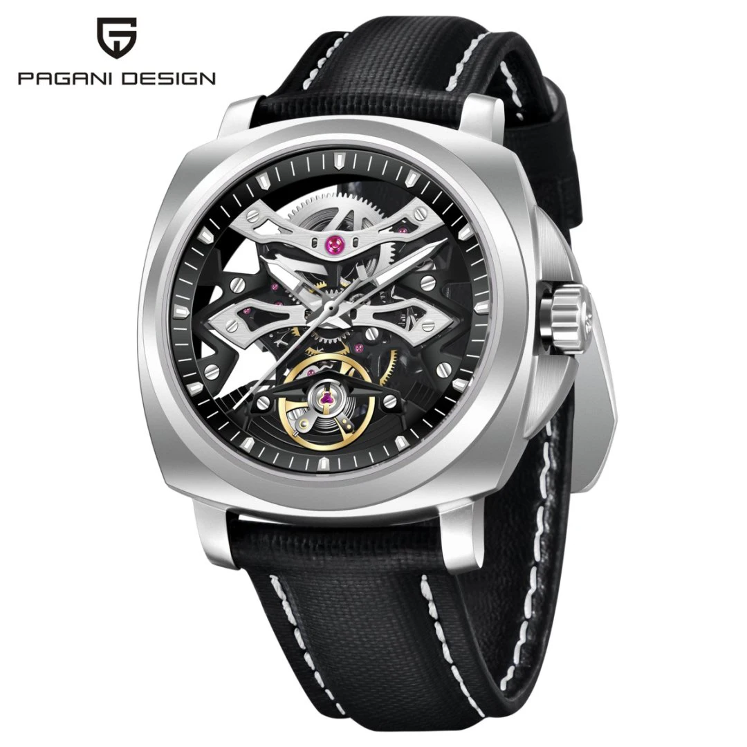 PAGANI DESIGN YS017 Men's Hollow Automatic Mechanical Watch Creative Dial Tourbillon Sapphire Glass 100M Waterproof Wristwatches view 6