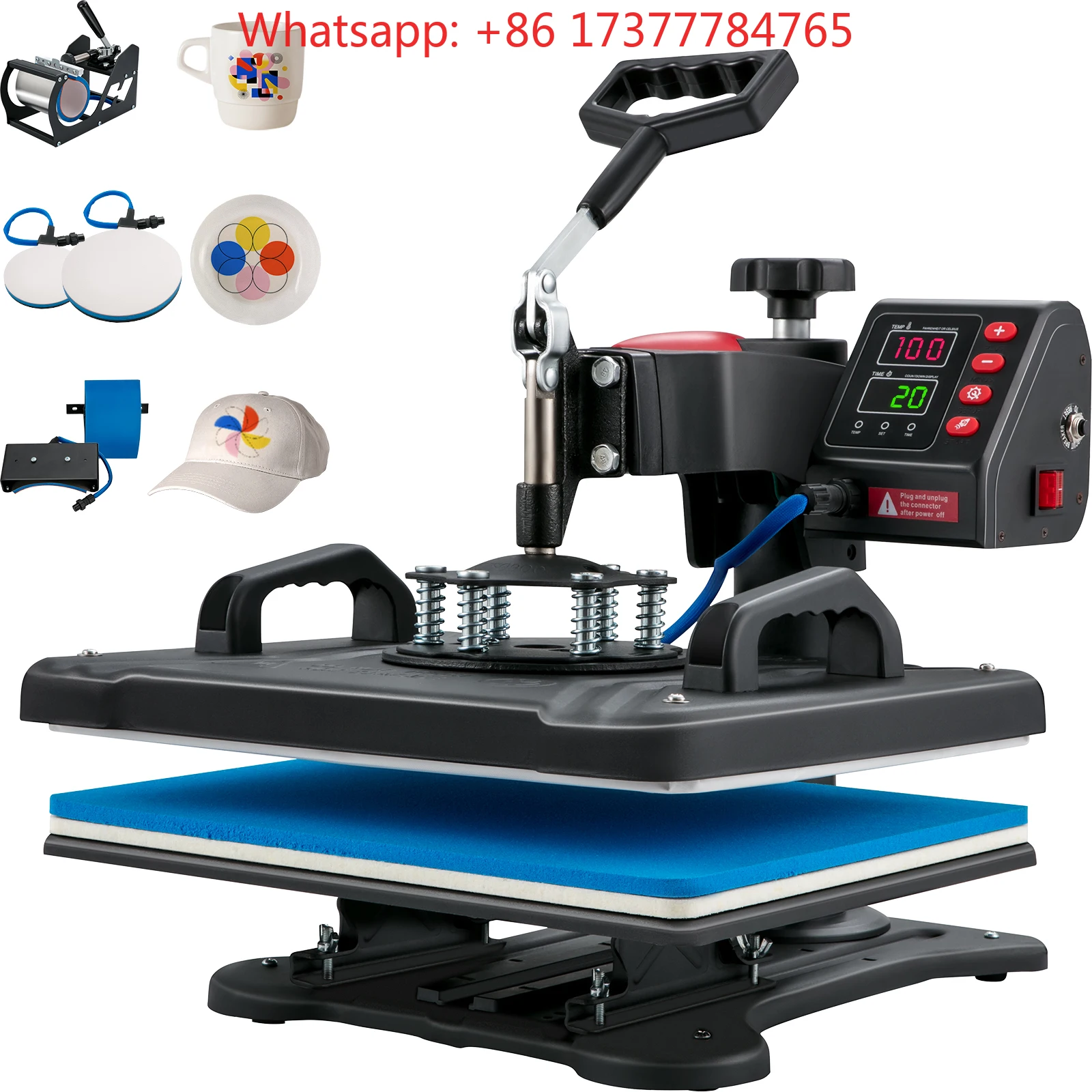 12x15in Clamshell SucceBuy 5in1 Heat Press Machine Digital Precise Temperature Control Sublimation Transfer Printer Heat Press