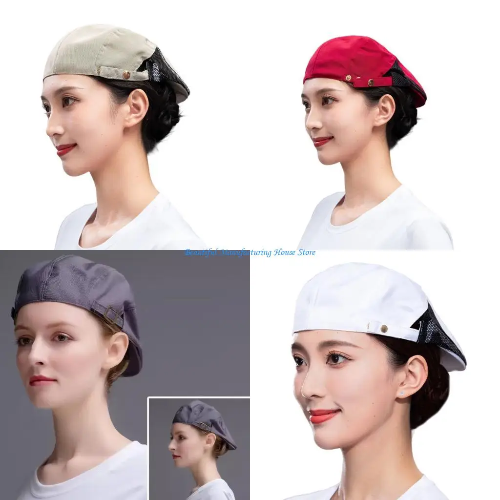 

E56A Anti Wrinkle Restaurant Hat Flexible Brimless Design For Baristas And Servers