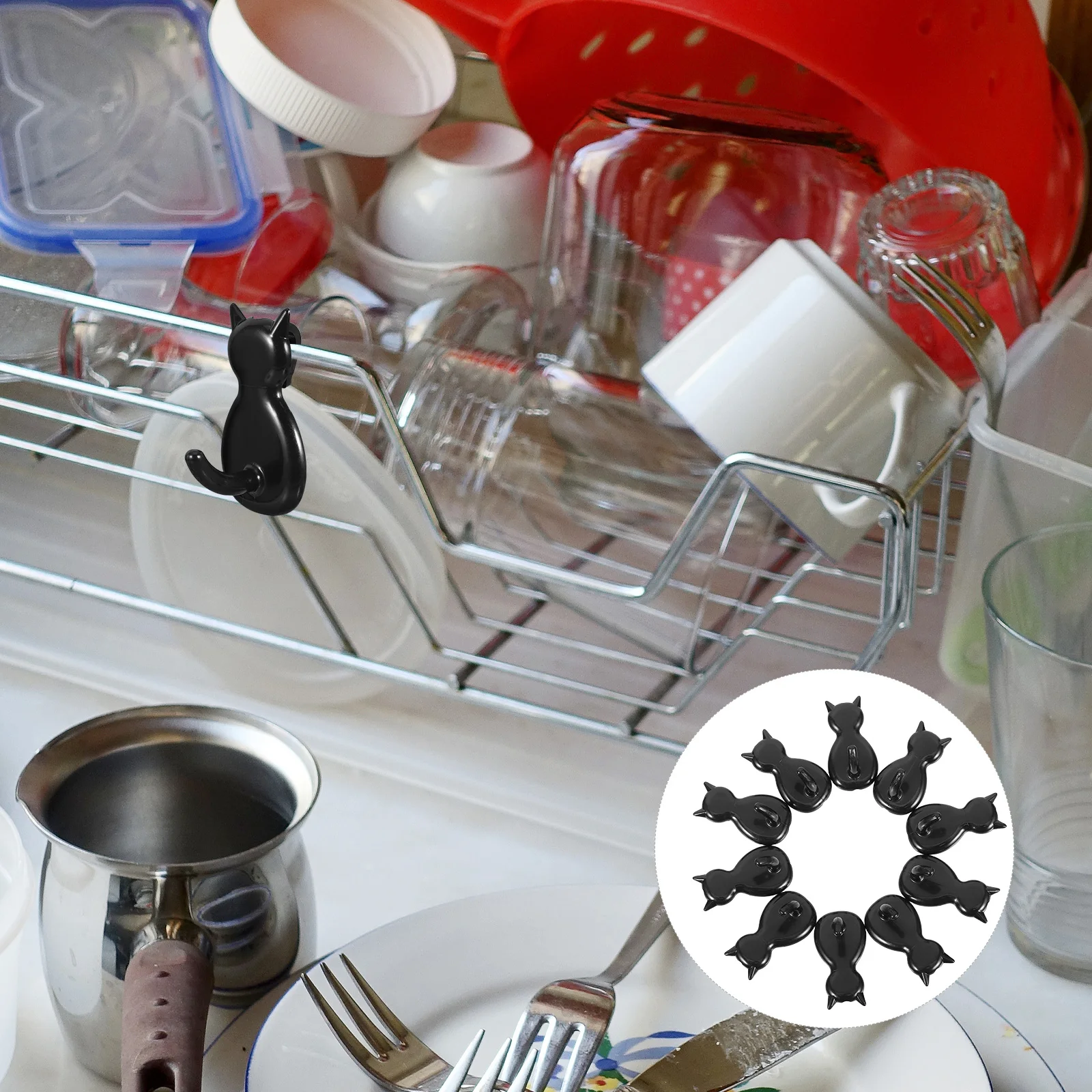 10 قطعة السنانير البلاستيكية J شكل سلك الجرف السنانير كليب على الشماعات للمطبخ غرفة نوم مكتب جدار شبكة المنظم عرض أدوات