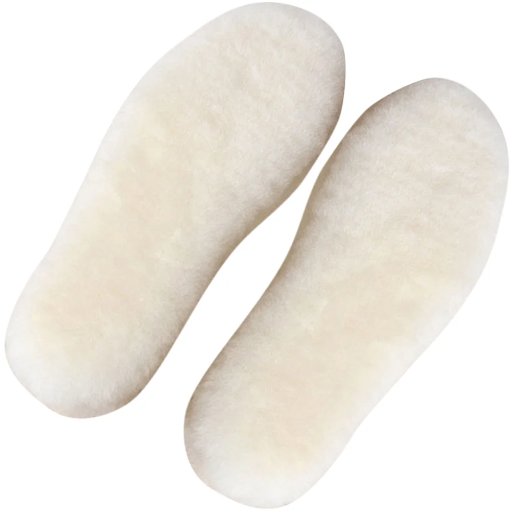 

Shoe Pads Wool Insole Breathable Cushions Comfortable Insoles Winter Warm Beige Inserts