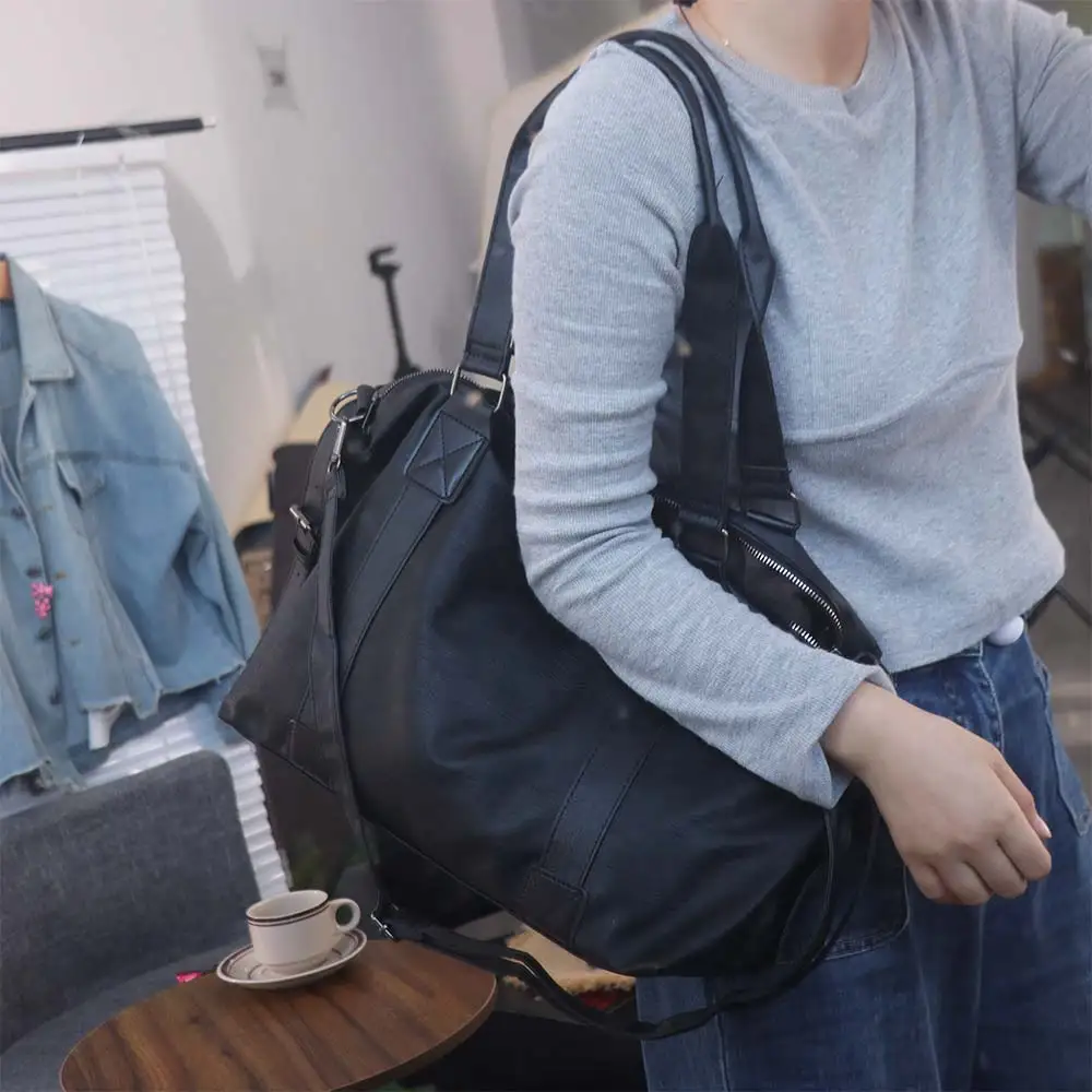 

Polyester PU Luggage Bag Foldable Multi-functional Large Capacity Handbag Multi Layered Soft Waterproof Travel Bag School