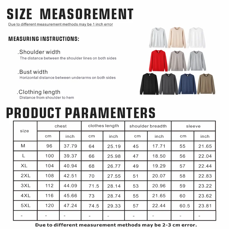 Custom Logo Crew Neck Sweatshirts Loose 10 Solid Color Spring Autumn Winter Sweatshirts Couple Pullover Men Women And Thick Tops
