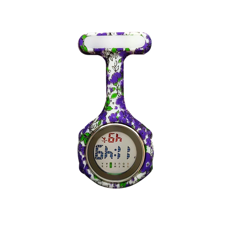 Reloj de bolsillo de silicona para enfermera, cronógrafo Digital Fob con estampado Unisex, manga de goma, broche, solapa, regalo para Doctor y enfermera