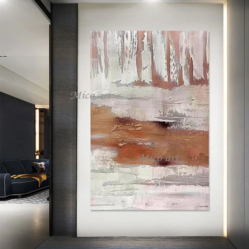 Art Gallery Contemporary Paintings Bedroom Decor Artwork Canvas Abstract Picture Idea Design Textured Frameless Wall Hanging