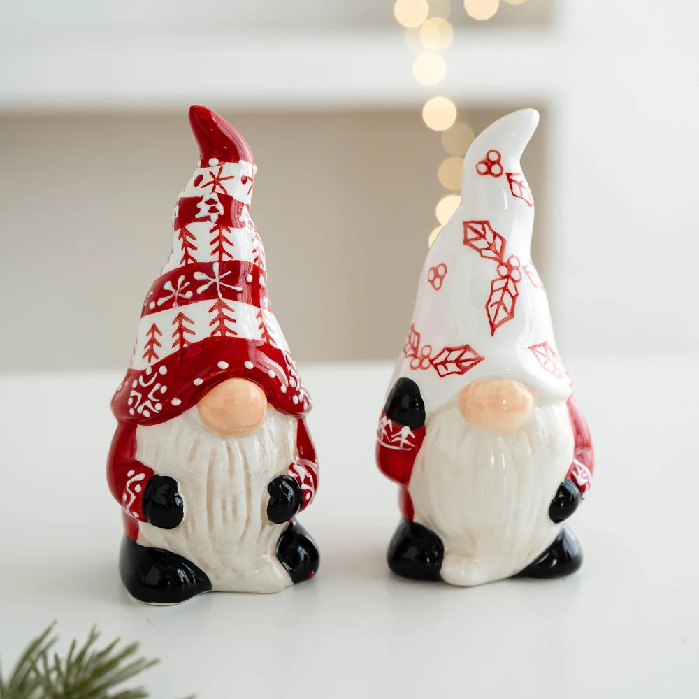 Christmas decoration tabletop ornaments home living room ornaments ceramic old soldier seasoning jar holiday gift