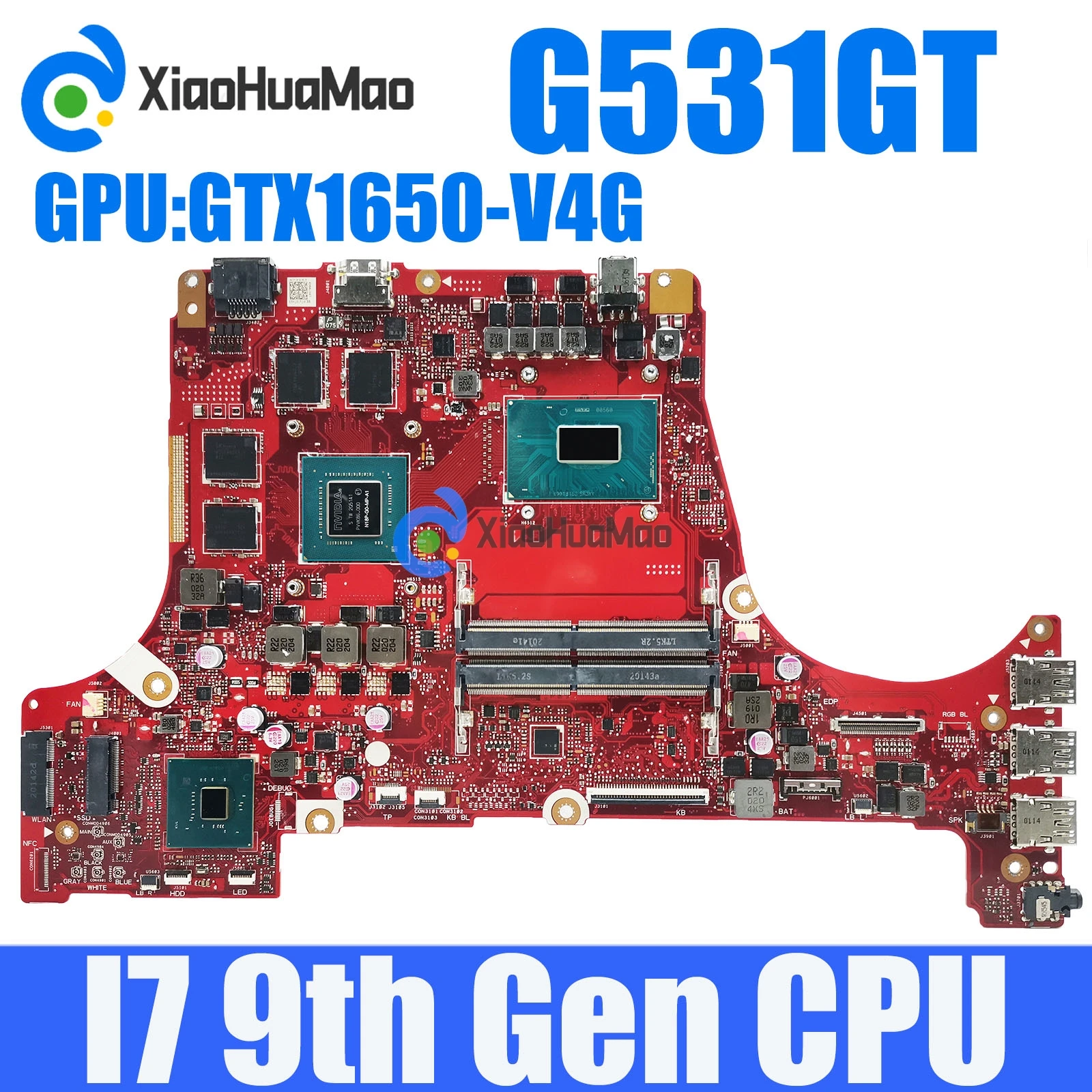 

G531GT With i7-9750H CPU GTX1650-V4G GPU Laptop Motherboard For Asus ROG G531GT G531G G531GW G531GU FX531GT G731GT Mainboard