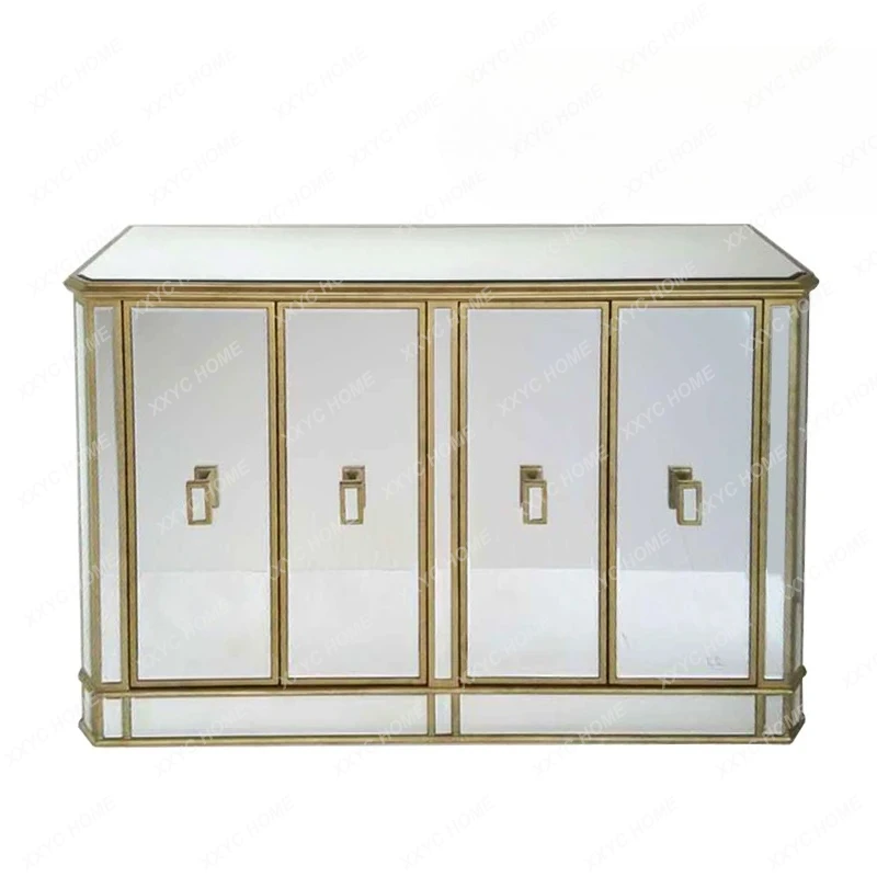 A  European antique decorative cabinet, mirror entrance cabinet, neoclassical postmodern style