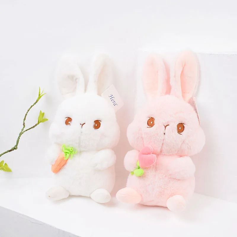 new cute soft rabbit hold radish flower plush funny cushion sweet Pillow lifelike Comfort doll Bedroom Decoration birthday gift