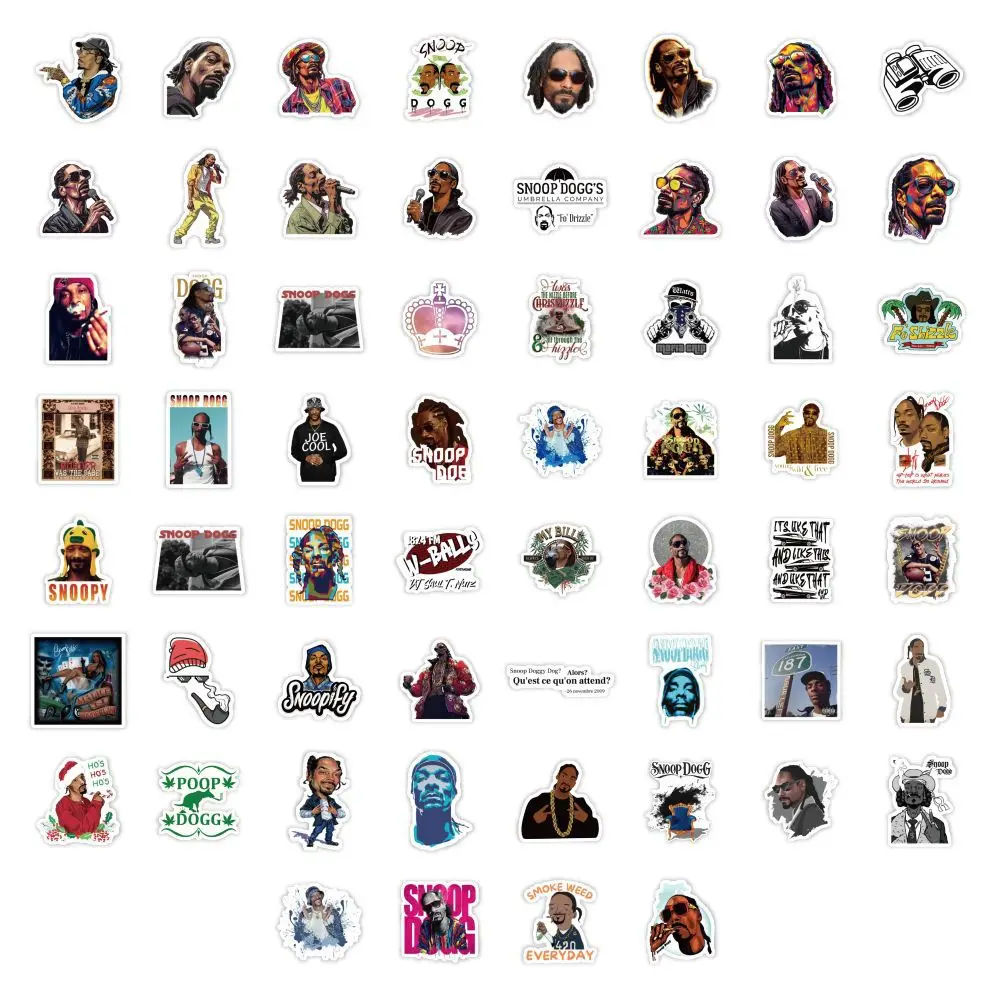 60Pcs Rapper Snoop Dogg Stickers Snoop Doggy Dogg adesivi fai da te Scrapbooking telefono bagagli Skateboard decalcomanie impermeabili