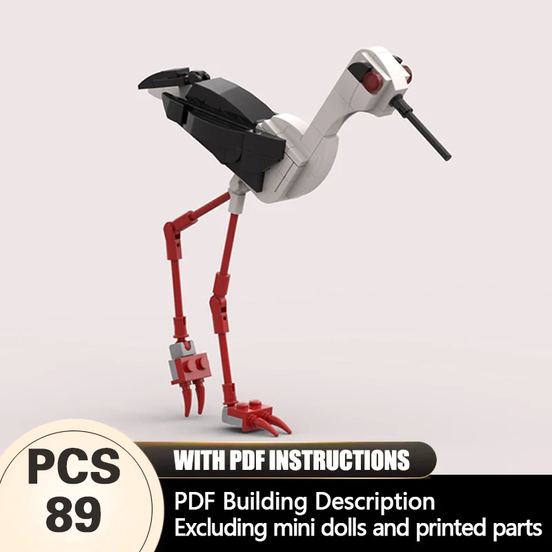 

Creators Animal Series Model MOC Building Bricks Black-Winged Stilt Modular Technology Gifts Holiday Assemble Children Toys Suit