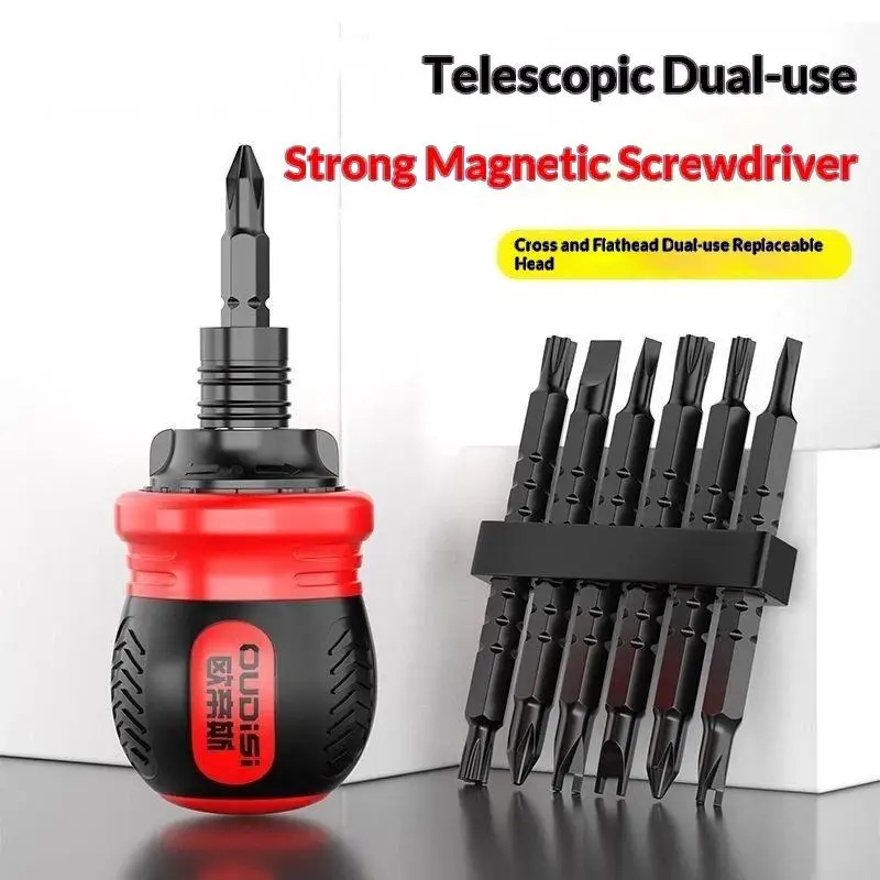 Multi Purpose Ratchet Screwdriver Set Extendable Cross Slotted Bits Household Hand Repair Tool Accessory