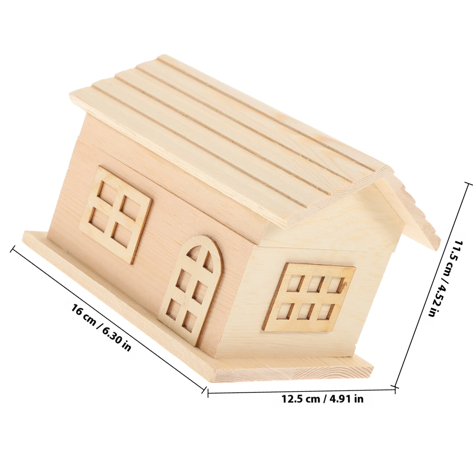 1pc cofrinho de madeira em forma de casa caixa de moedas para crianças diy pintura criativo presente de poupança vintage decorativo recipiente de dinheiro