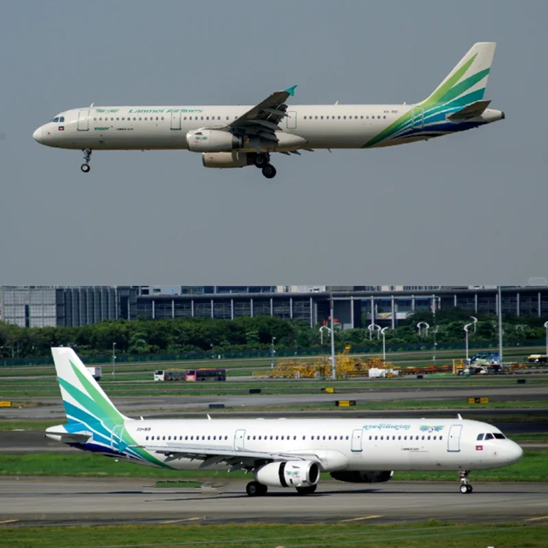 

Новинка 2025 года, 47 см, масштаб 1/80, Airbus A320, Cambodia Lanmei Airlines, модель самолета, игрушки, литая под давлением смола, коллекция самолетов, подарки