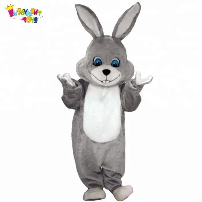 

Gray Easter Bunny Mascot Costume For Adults