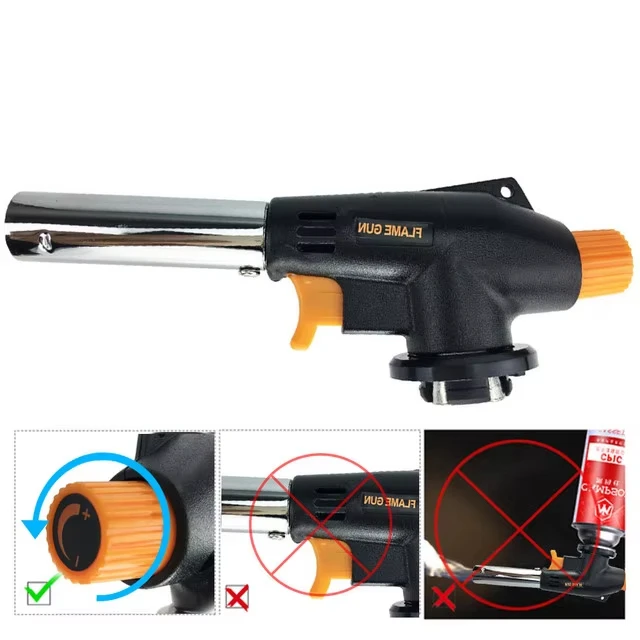 Outdoor Camping Welding Gas Burner Flame Torch BBQ Cooking Ignition Flamethrower Portable Gas Torch for Cooking And Camping