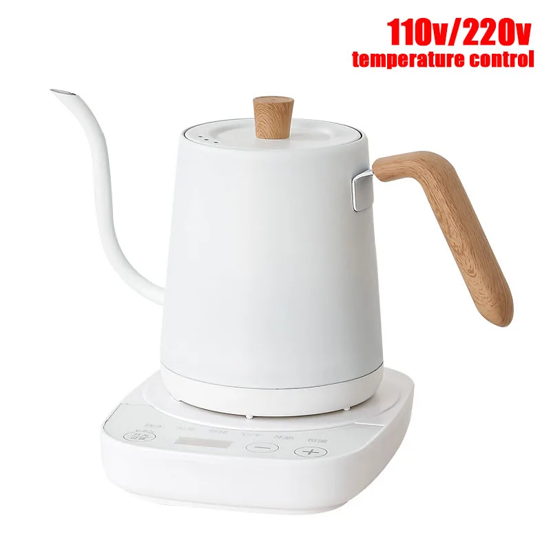 

110v 220v 0.9L Stainless Steel coffee pot constant temperature electric kettle Rapid heating Gooseneck long nozzle teapot