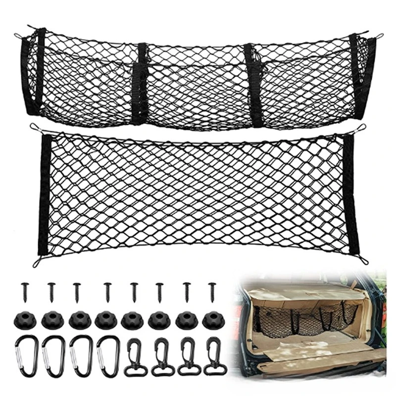 

New Car Trunk Storage Bag Nylon Mesh Net Auto Back Rear Organizer Elastic String Luggage Net Holder Pocket for Car SUV Jeep