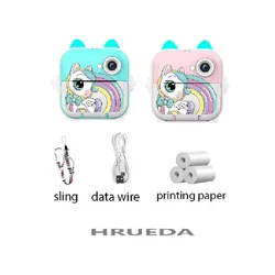 New Children Digital Mini Camera Screen Instant Print Photograph Video Thermal Paper Bluetooth HD Out Door Kids Brithday Gifts