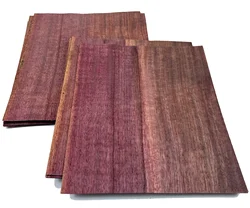 Diapasón de madera púrpura decorativa para guitarra, chapa gruesa violeta Natural, arte de marquetería, L:200x160mm T: 0,3-0,4mm, 8 unidades por lote