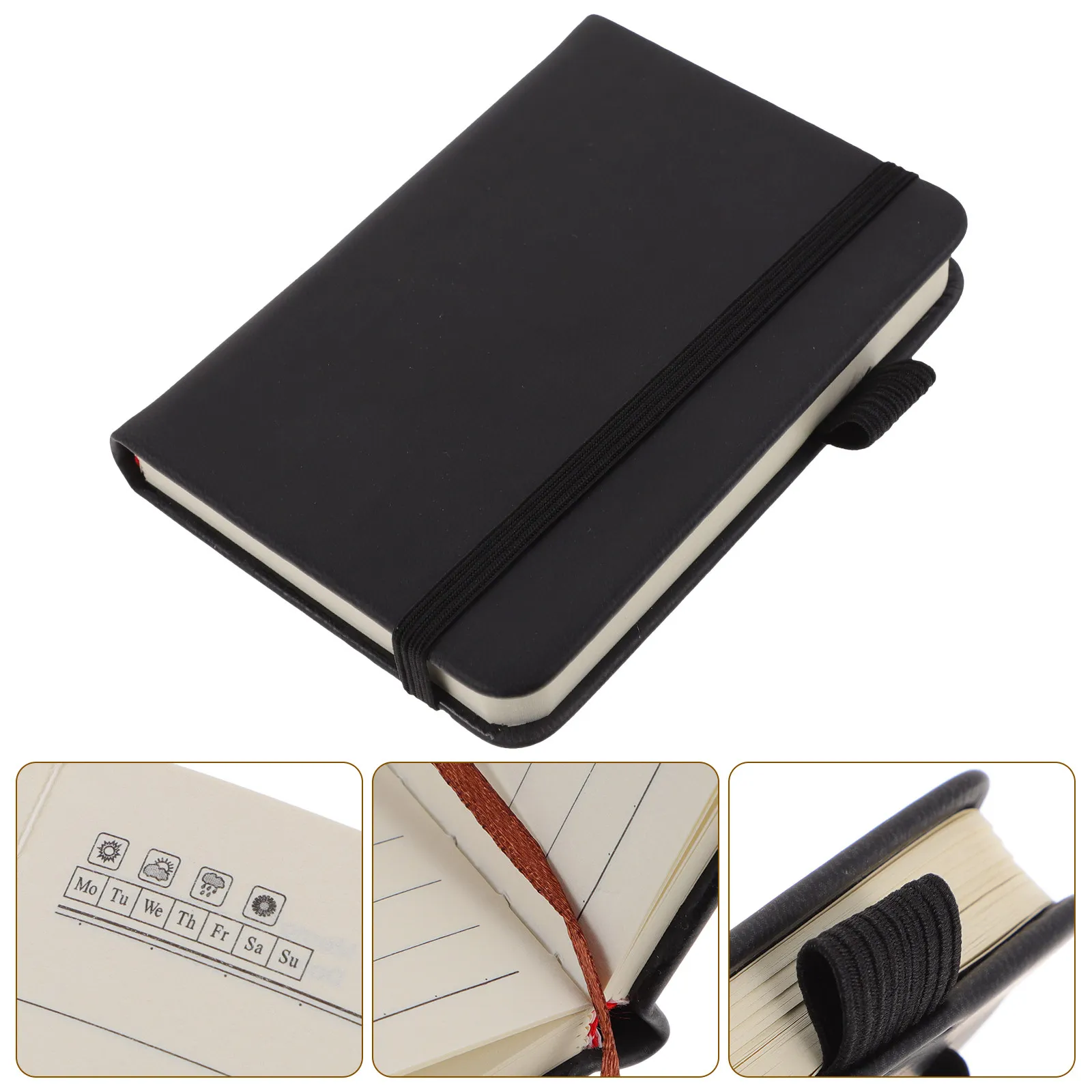 2Pcs Pocket Notebook Small Notepad Portable Multi-Functional Memo Pad Office School Writing Journal Mini Compact Planner