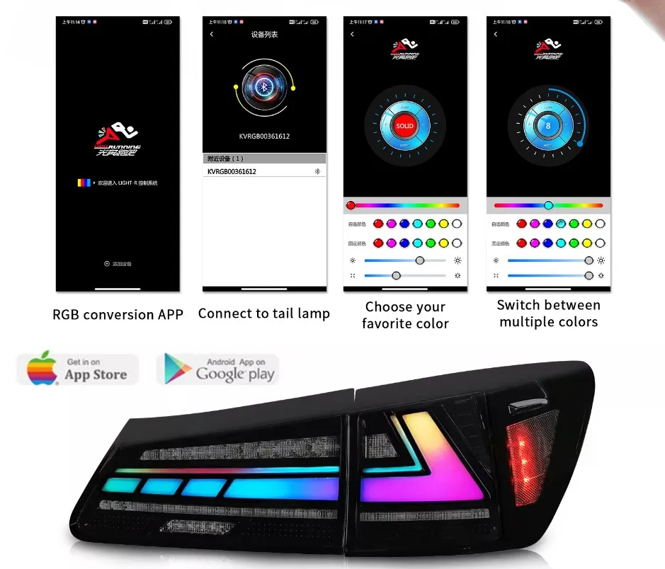 Car bupmer tail light for Lexus GS250 taillight RGB LED 2006~2012y car accessories DRL fog for Lexus GS250 rear light