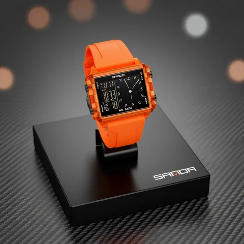 Fashion SADNA New 6273 Women's Electronic Watch Multifunctional Sports Waterproof LED Timing Student Electronic Watch