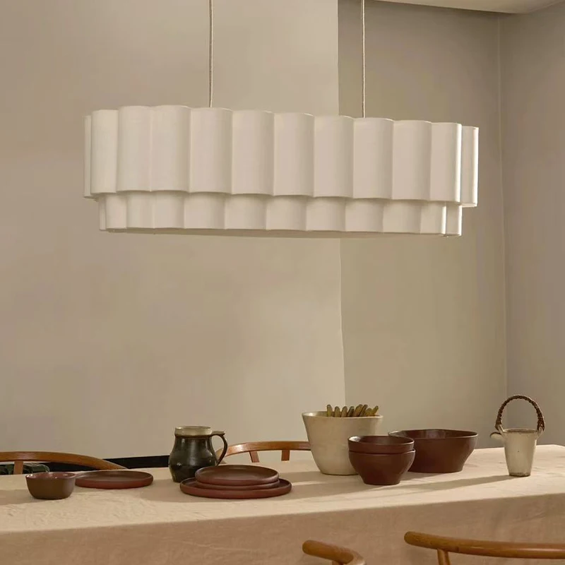 Nordic Fabric Ceiling Chandelier Vintage Cloth Pendant Light American Living Room Bedroom Dining Table Kitchen Island Chandelier