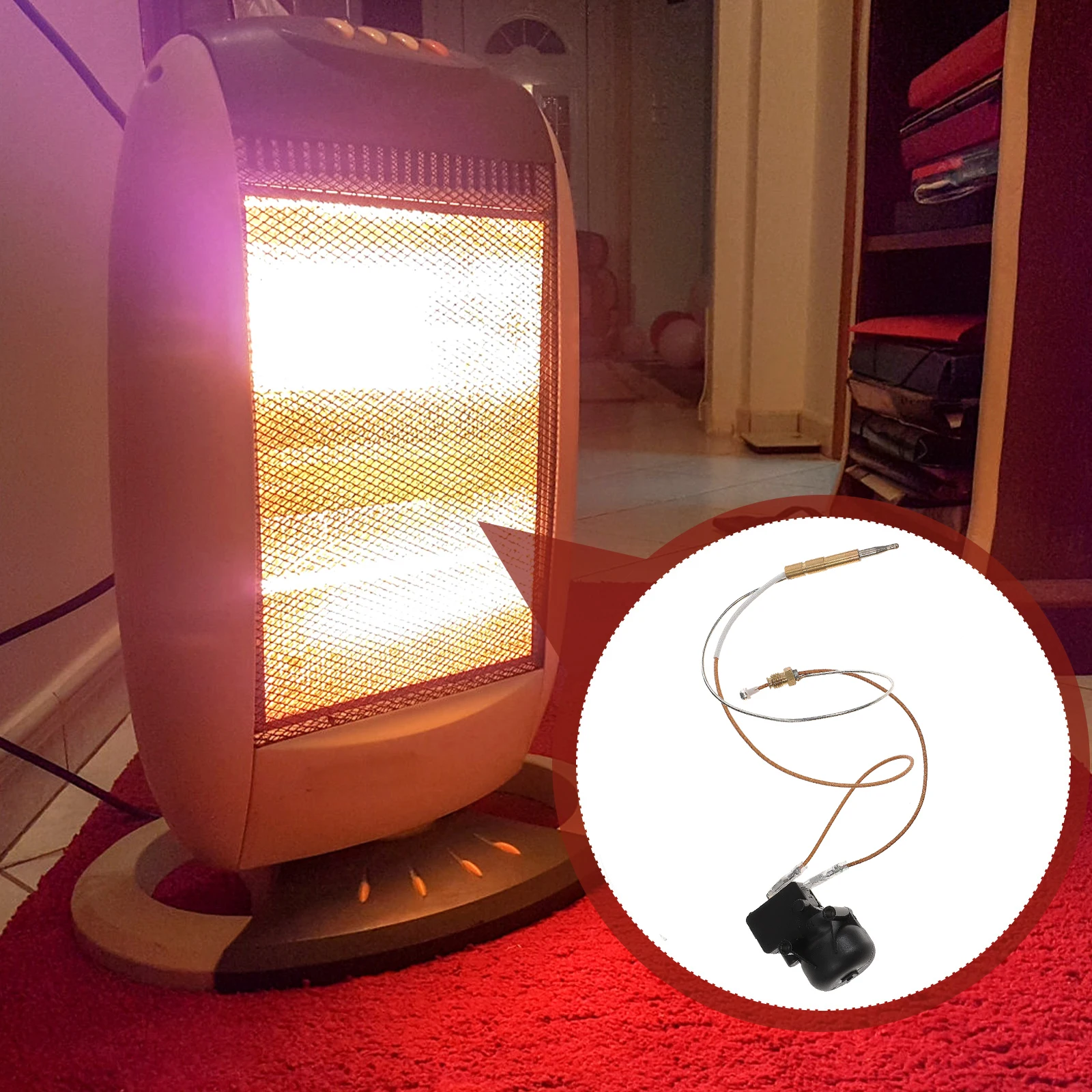 مجموعة واحدة من الميل الحراري لسخان الفناء الخارجي، صمام أمان للإغلاق التلقائي متوافق مع جزء إصلاح غاز البروبان،