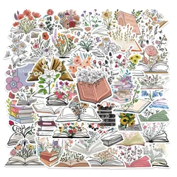 Autocollant en PVC de fleurs de livre vintage, papeterie esthétique, comptabilité à la main, décoration pour enfants, fournitures de scrapbooking, 10 pièces, 30 pièces, 50 pièces