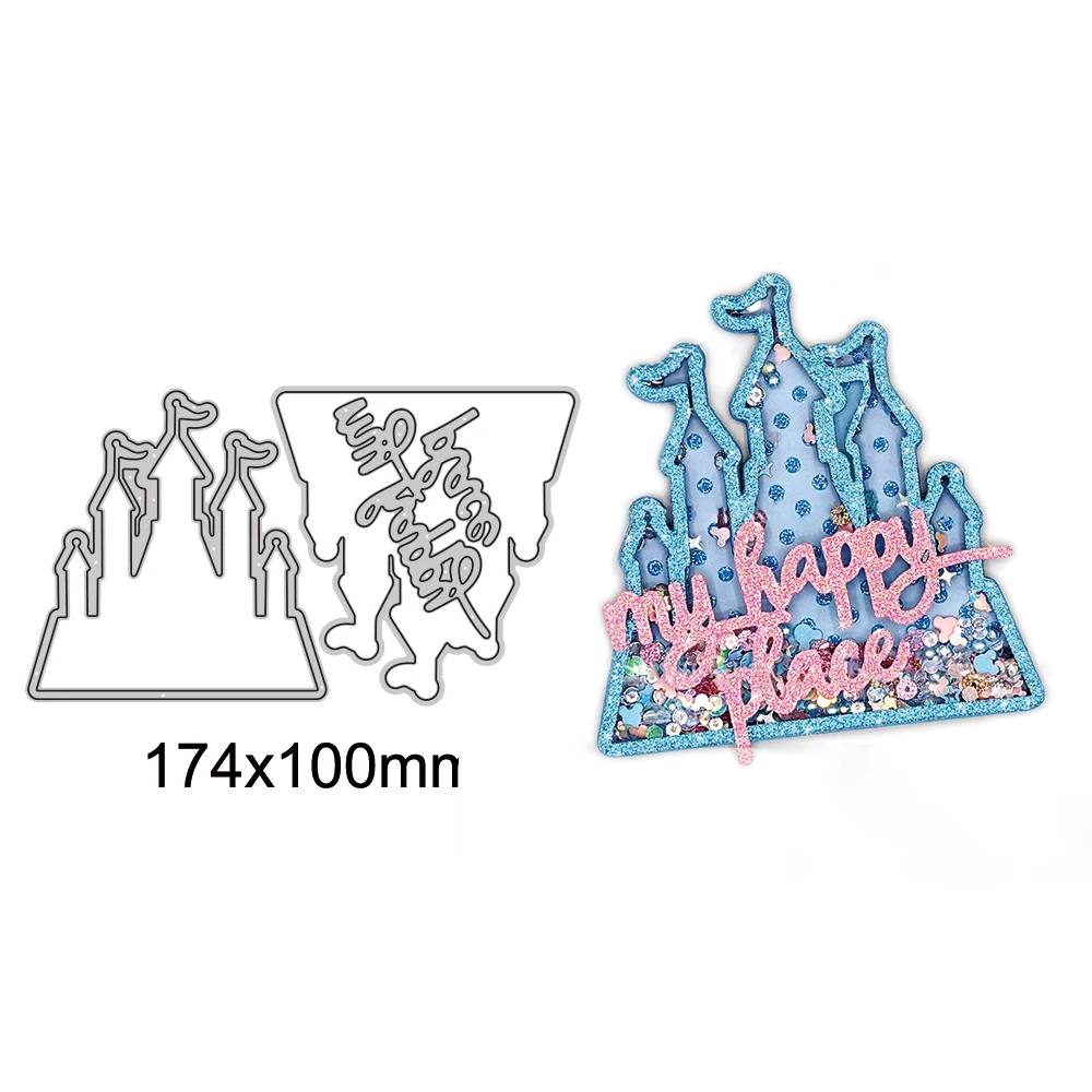 Happy Place Castle Shaker wykrojniki Disney Diecut dla majsterkowiczów Scrapbooking dekoracyjne rękodzieło z papieru Making New 2023. Mold