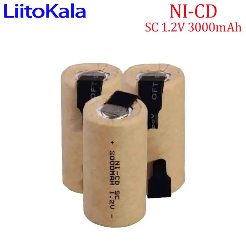 SC 1.2V 3000mAh Sub C battery Ni-CD rechargeable battery with welding board for electric screwdriver/sweeper assembly battery