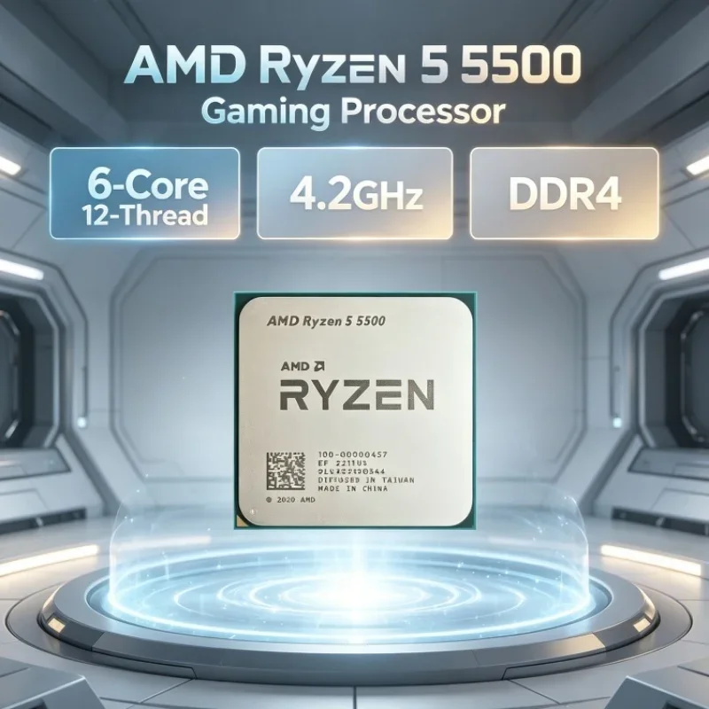 AMD Ryzen 5 R5 5500 Desktop CPU 6-Core 12-Thread 4.2GHz 3.6GHz 16MB L3 Cache 7nm 65W Socket AM4 DDR4 Memory for Gaming