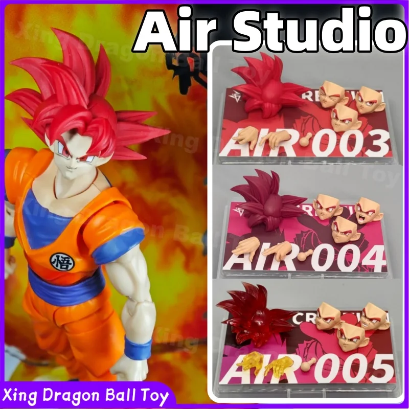 

In Stock Air Studio Dragon Ball Shf Red God Breath Goku Head Accessories Super Saiyan God Son Goku Custom Heads Kit Accessories